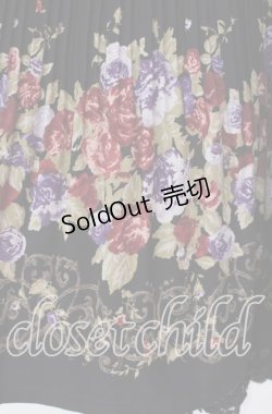 画像2: axes femme / パネル花柄スカート M クロ O-25-11-11-014-AX-SK-OW-OS