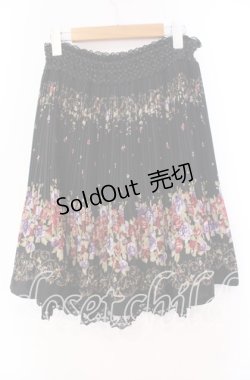 画像3: axes femme / パネル花柄スカート M クロ O-25-11-11-014-AX-SK-OW-OS