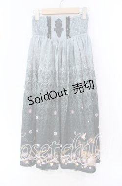 画像1: axes femme / アンティーク柄2WAYスカート M グリーン O-25-11-11-015-AX-SK-OW-OS