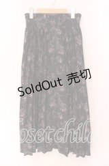 axes femme / 花柄プリーツスカート M クロ O-25-11-11-016-AX-SK-OW-OS