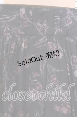 画像2: axes femme / 花柄プリーツスカート M クロ O-25-11-11-016-AX-SK-OW-OS