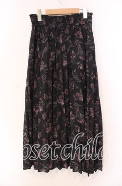 画像3: axes femme / 花柄プリーツスカート M クロ O-25-11-11-016-AX-SK-OW-OS