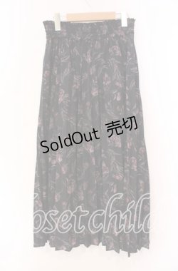 画像3: axes femme / 花柄プリーツスカート M クロ O-25-11-11-016-AX-SK-OW-OS