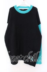 NieR Clothing / シエル配色ニット  ブラック O-25-11-11-019-PU-TO-IG-ZT342