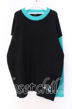 画像1: NieR Clothing / シエル配色ニット  ブラック O-25-11-11-019-PU-TO-IG-OS