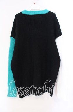 画像3: NieR Clothing / シエル配色ニット  ブラック O-25-11-11-019-PU-TO-IG-OS