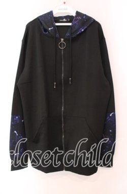 画像1: NieR Clothing / 高品質ブロッキングZIP OUTER【COSMO】 パーカー  ブラック×ブルー系 O-25-11-11-025-PU-TO-IG-OS