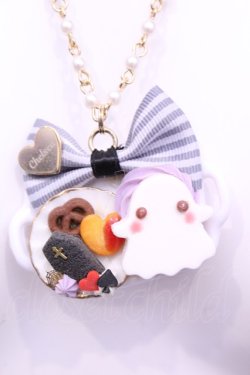 画像1: チェルシィ / ハロウィンプレートネックレス  シロ O-25-11-12-059-LO-AC-IG-OS