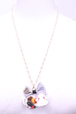 画像2: チェルシィ / ハロウィンプレートネックレス  シロ O-25-11-12-059-LO-AC-IG-OS