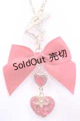 REILA heart pink ring / ハートリボン　ネックレス  アカ*ゴールド O-25-11-12-065-LO-AC-IG-OS