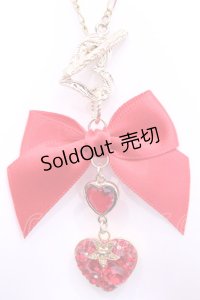 REILA heart pink ring / ハートリボン　ネックレス  アカ*ゴールド O-25-11-12-065-LO-AC-IG-OS