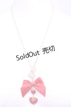 画像2: REILA heart pink ring / ハートリボン　ネックレス  アカ*ゴールド O-25-11-12-065-LO-AC-IG-OS