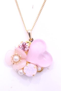 画像1: REILA heart pink ring / ハートフラワーネックレス  ゴールド×ピンク O-25-11-12-066-LO-AC-IG-OS