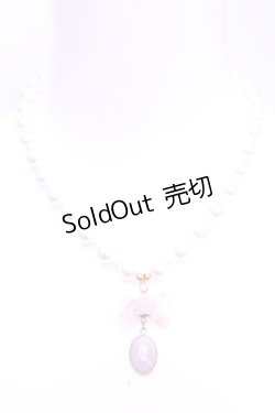 画像2: Haku Healing / カメオとリボンのビーズネックレス  ラベンダー×ピンク×シロ O-25-11-12-068-LO-AC-IG-OS