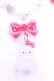 画像1: Haku Healing / うさぎとリボンのビーズネックレス  シロ×アカ O-25-11-12-070-LO-AC-IG-OS (1)