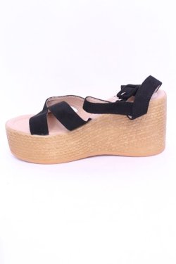 画像4: NieR Clothing / ウェッジソールサンダル【身長約8cmUP】 38 ブラウン×ブラック O-25-11-12-003-PU-SH-IG-OS