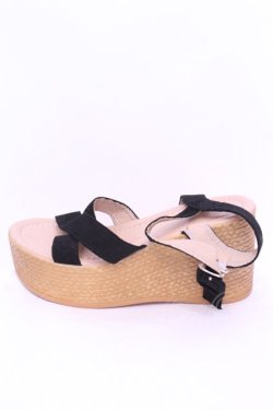 画像7: NieR Clothing / ウェッジソールサンダル【身長約8cmUP】 38 ブラウン×ブラック O-25-11-12-003-PU-SH-IG-OS