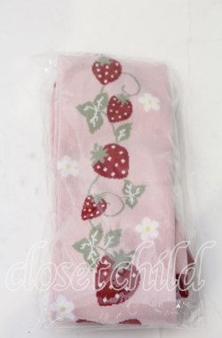 画像1: axes femme kawaii / いちご柄オーバーニー F ピンク O-25-11-12-1001-AX-ZA-OW-OS