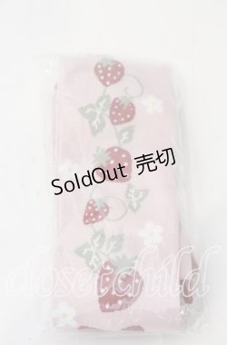 画像1: axes femme kawaii / いちご柄オーバーニー F ピンク O-25-11-12-1001-AX-ZA-OW-OS