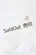 m petit by misako / TTAMCSリボンクマ　クルーソックス  アイボリー O-25-11-12-1011-LO-ZA-OW-OS