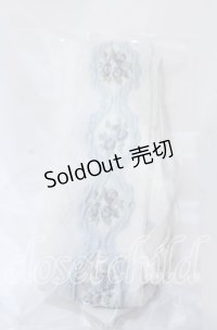 m petit by misako / ECAMOVKバラレースソックス  シロ×サックス O-25-11-12-1012-LO-ZA-OW-OS