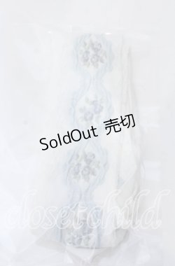 画像1: m petit by misako / ECAMOVKバラレースソックス  シロ×サックス O-25-11-12-1012-LO-ZA-OW-OS