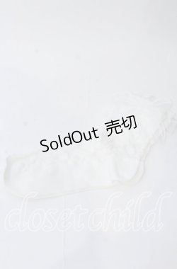 画像1: m petit by misako / リボン付き透かしリボン柄クルーソックス  シロ O-25-11-12-1013-LO-ZA-OW-OS