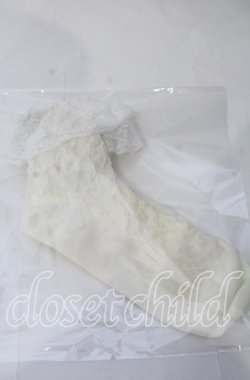 画像1: m petit by misako / 透かしリボン柄クルーソックス  アイボリー O-25-11-12-1016-LO-ZA-OW-OS