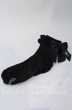 画像1: m petit by misako / サンリオキャラクターズコラボクルーソックス  クロ O-25-11-12-1020-LO-ZA-OW-OS