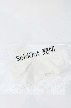 画像1: m petit by misako / ハートレース付きクルーソックス  アイボリー O-25-11-12-1022-LO-ZA-OW-OS