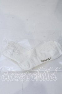 m petit by misako / ハートレース付きクルーソックス  シロ O-25-11-12-1023-LO-ZA-OW-OS