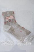 m petit by misako / プチバラ＆リボン付きクルーソックス  ピンク O-25-11-12-1024-LO-ZA-OW-OS