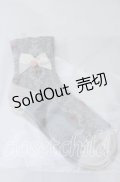 m petit by misako / プチバラ＆リボン付きクルーソックス  グレー O-25-11-12-1025-LO-ZA-OW-OS