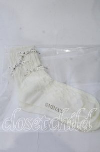 m petit by misako / ロゴリボンクルーソックス  アイボリー O-25-11-12-1027-LO-ZA-OW-OS