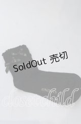 m petit by misako / ロゴリボンクルーソックス  クロ O-25-11-12-1029-LO-ZA-OW-OS