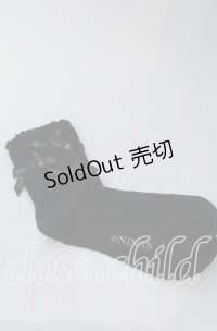 m petit by misako / ロゴリボンクルーソックス  クロ O-25-11-12-1029-LO-ZA-OW-OS
