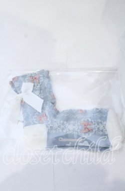 画像1: m petit by misako / サンリオキャラクターズコラボリボンレース柄クルーソックス  サックス O-25-11-12-1003-LO-ZA-OW-OS