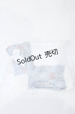 画像1: m petit by misako / サンリオキャラクターズコラボリボンレース柄クルーソックス  サックス O-25-11-12-1003-LO-ZA-OW-OS