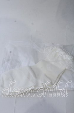 画像1: m petit by misako / レース＆リボン付きクルーソックス  シロ O-25-11-12-1033-LO-ZA-OW-OS