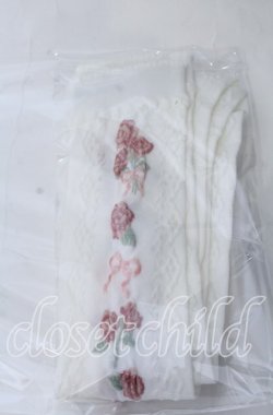 画像1: m petit by misako / サンリオコラボオーバーニーソックス  シロ×ピンク　花柄 O-25-11-12-1039-LO-ZA-OW-OS