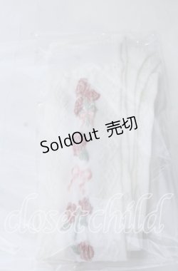 画像1: m petit by misako / サンリオコラボオーバーニーソックス  シロ×ピンク　花柄 O-25-11-12-1039-LO-ZA-OW-OS