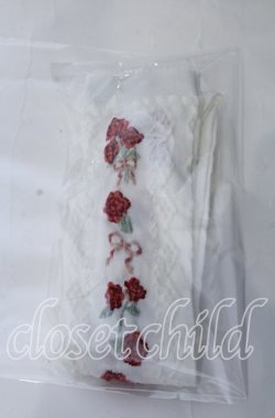 画像1: m petit by misako / サンリオコラボオーバーニーソックス  シロ×アカ　花柄 O-25-11-12-1040-LO-ZA-OW-OS