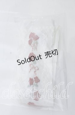 画像1: m petit by misako / サンリオコラボオーバーニーソックス  シロ×アカ　花柄 O-25-11-12-1040-LO-ZA-OW-OS