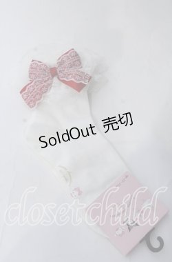 画像1: m petit by misako / サンリオキャラクターズコラボ コギミュン ソックス 23ｃｍ〜25ｃｍ シロ×アカ O-25-11-12-1042-LO-ZA-OW-OS