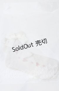 m petit by misako / ハートレース柄リボン付きクルーソックス  アイボリー O-25-11-12-1005-LO-ZA-OW-OS