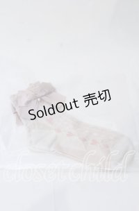 m petit by misako / ハートレース柄リボン付きクルーソックス  ピンク O-25-11-12-1007-LO-ZA-OW-OS