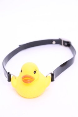 画像1: 口枷屋モイラ / アヒル式口枷  クロ×イエロー O-25-11-12-005-LO-AC-IG-OS