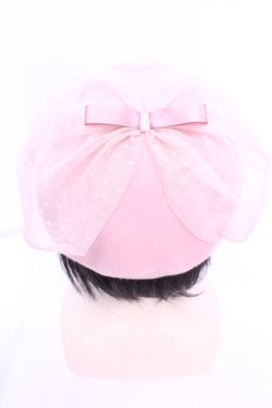 画像2: m petit by misako / NINA'S チュールリボンベレー帽  ピンク O-25-11-12-007-LO-AC-IG-OS