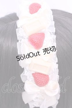 画像2: A drop / イチゴとリボンのカチューシャ  オフ O-25-11-12-009-LO-AC-IG-OS