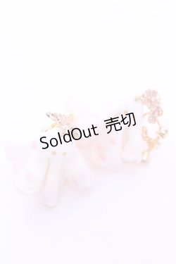 画像1: Mystic Garden / Who are you   彷徨うおばけの耳飾り  with Cheery Blossom イヤリング  シロ×ピンク O-25-11-12-013-LO-AC-IG-OS